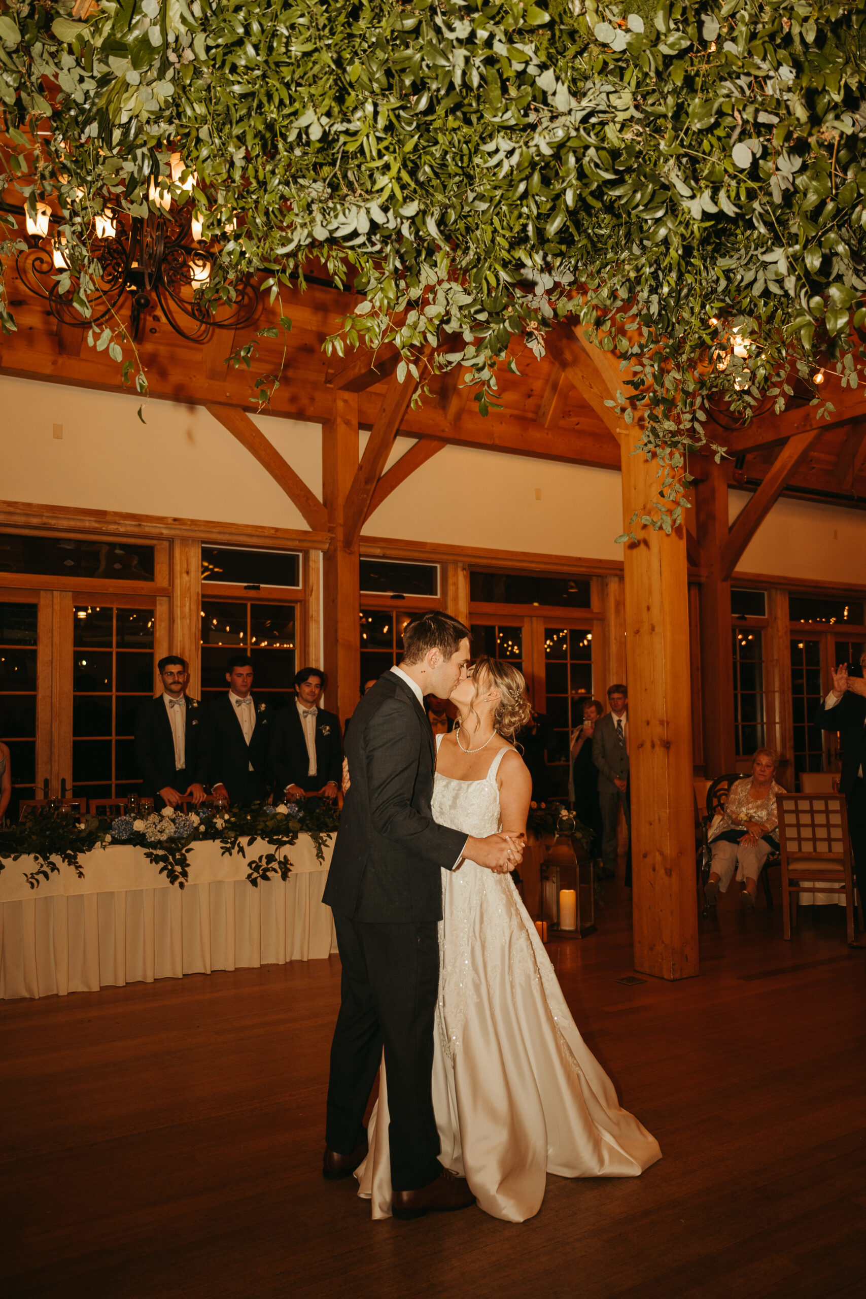 first dance of bride and groom at The Red Barn at Outlook Farm